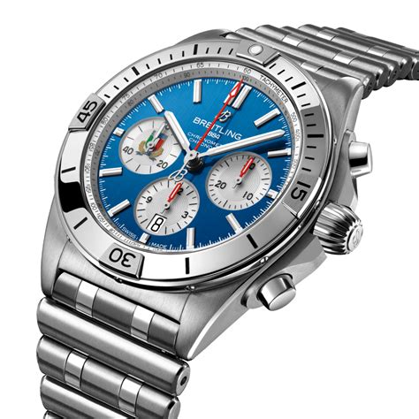 breitling chronomat 42 blue|breitling 42mm chronograph review.